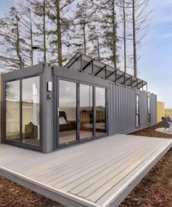 Casa contenedor 1BHK con terraza amplia, casa pequeña portátil para familias, totalmente amueblada, resistente a desastres, instalación en 2 horas, personalizable