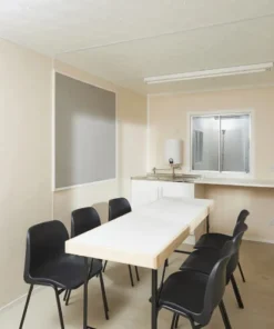 Cabina comedor de acero antivandálica de 24 pies x 9 pies