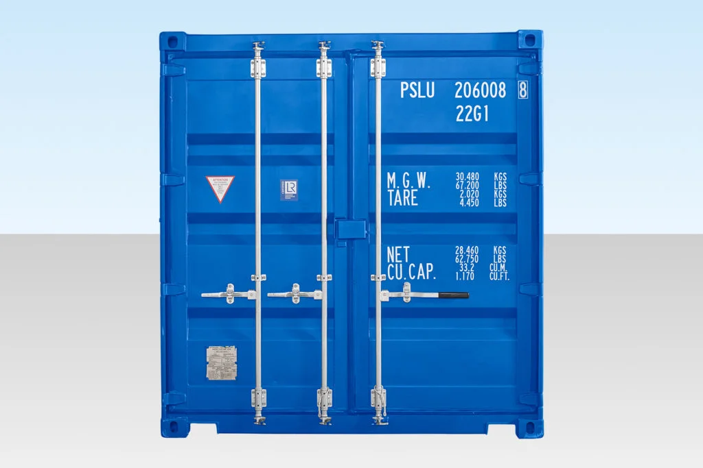 Contenedor de almacenamiento propio de 20 pies con suelo de bambú – Azul (RAL 5010) - Imagen 2
