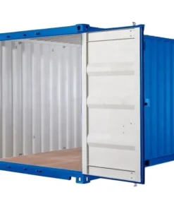 Contenedor de almacenamiento propio de 20 pies con suelo de bambú – Azul (RAL 5010)