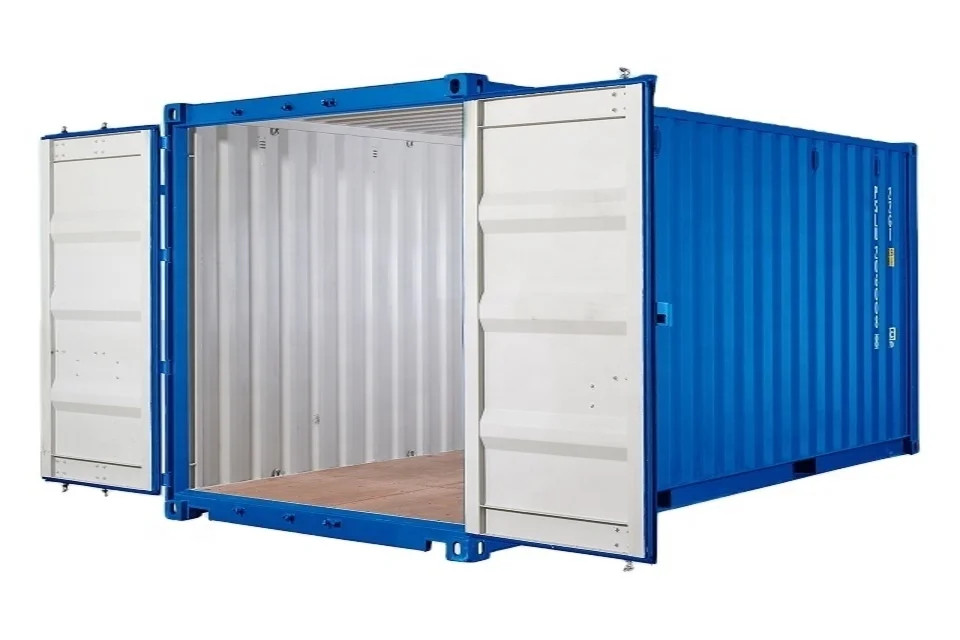 Contenedor de almacenamiento propio de 20 pies con suelo de bambú – Azul (RAL 5010)