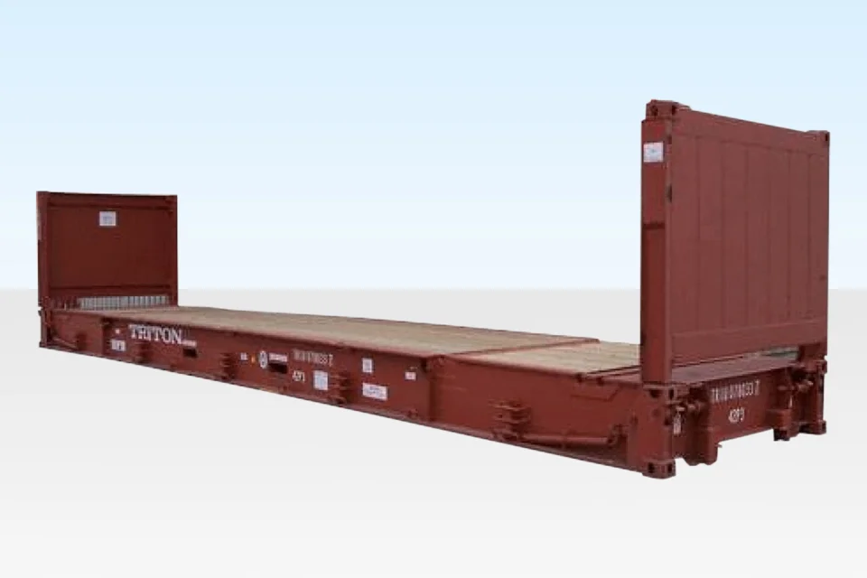 Contenedor marítimo Flat Rack usado de 40 pies x 8 pies