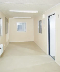 Cabina de oficina de acero antivandálica de 24 pies x 9 pies