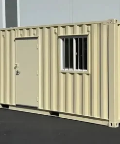 Contenedor de oficina a nivel del suelo de 20 pies – espacio de trabajo portátil, seguro y totalmente equipado