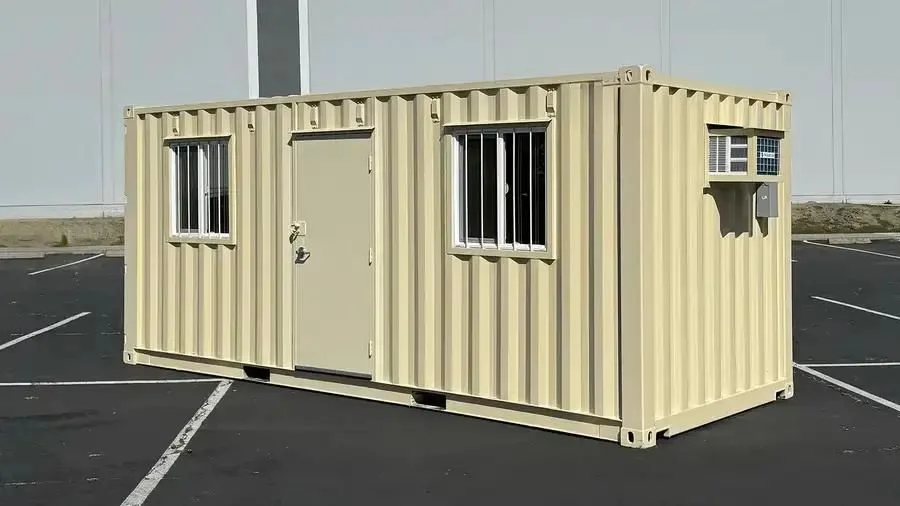 Contenedor de oficina a nivel del suelo de 20 pies – espacio de trabajo portátil, seguro y totalmente equipado
