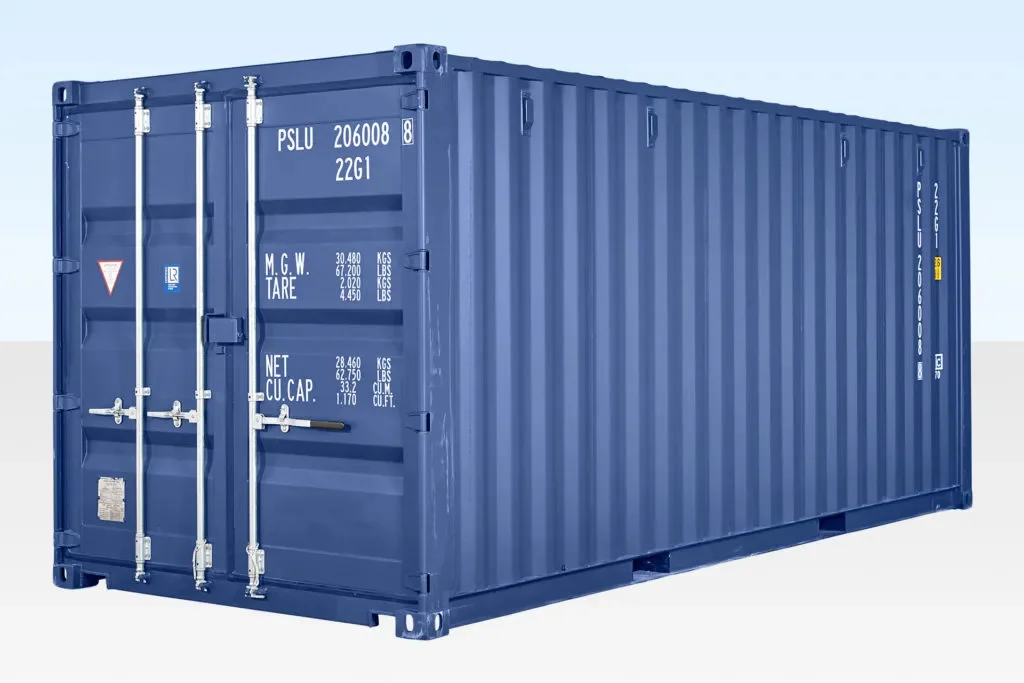 Contenedor de almacenamiento propio de 20 pies con suelo de bambú – Azul (RAL 5010) - Imagen 3