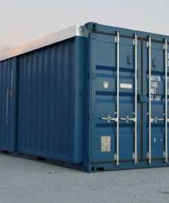 Contenedor High Cube de 20 pies (9 pies 6 pulgadas de alto), apto para almacenamiento de IBC, con puerta corrediza