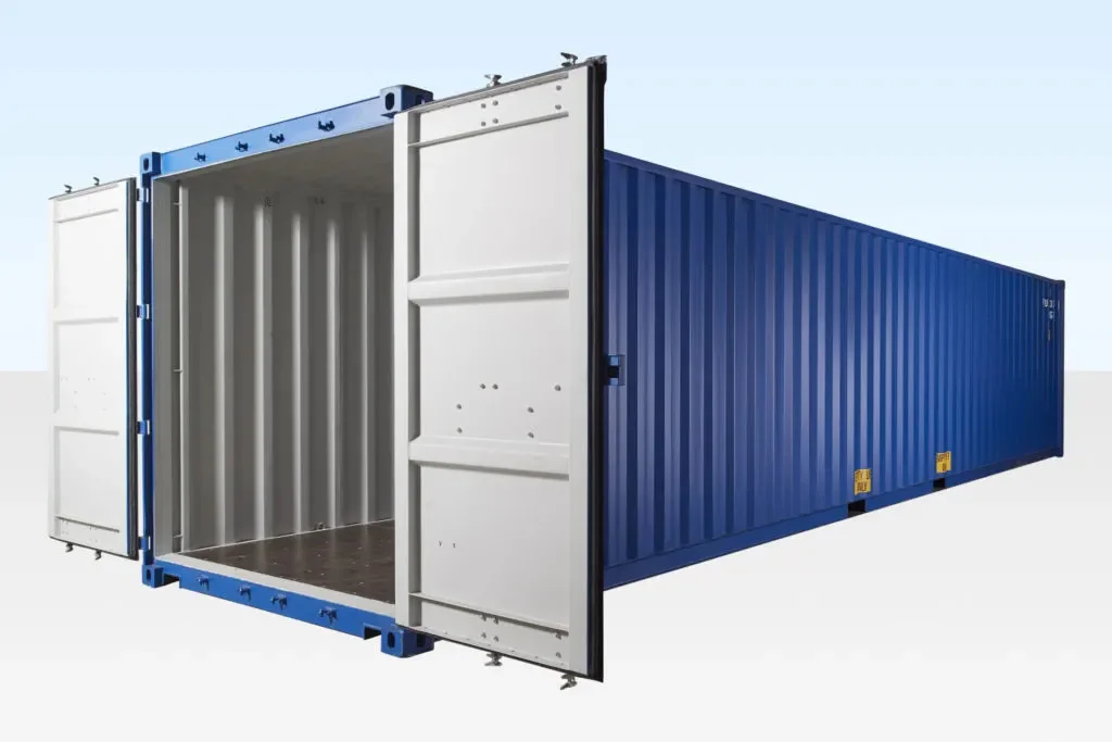 Contenedor High Cube de 40 pies – un solo viaje (9 pies 6″ de alto)