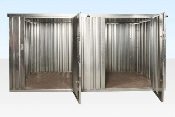 Paquete de contenedores desmontables conectados lateralmente de 3 m x 4,2 m (galvanizados)