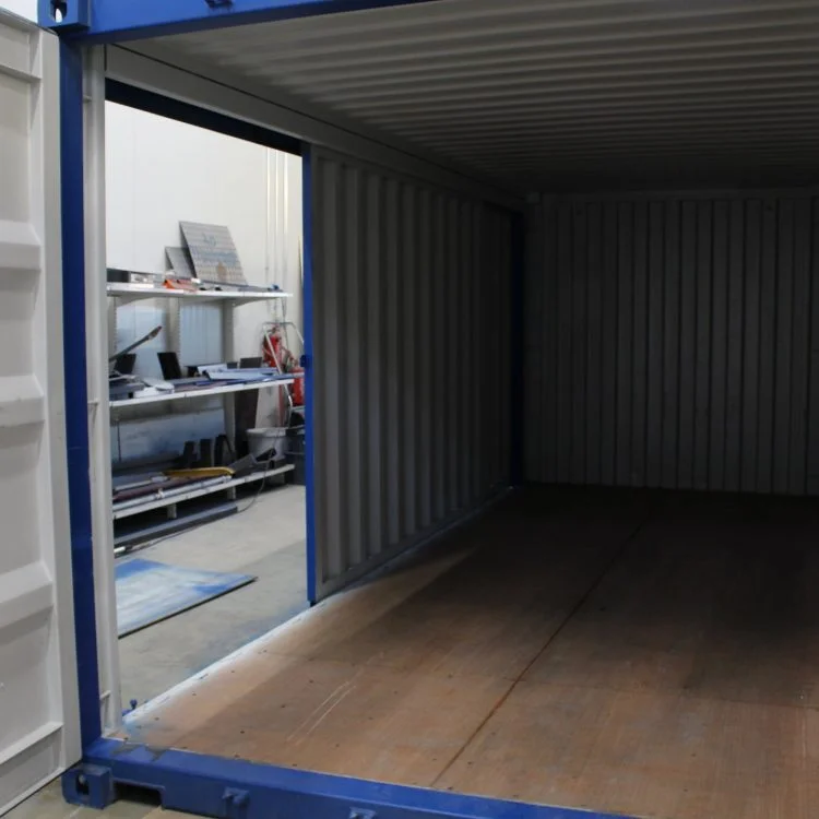 Contenedor High Cube de 20 pies (9′ 6″ de alto) apto para almacenamiento de IBC con puerta corredera