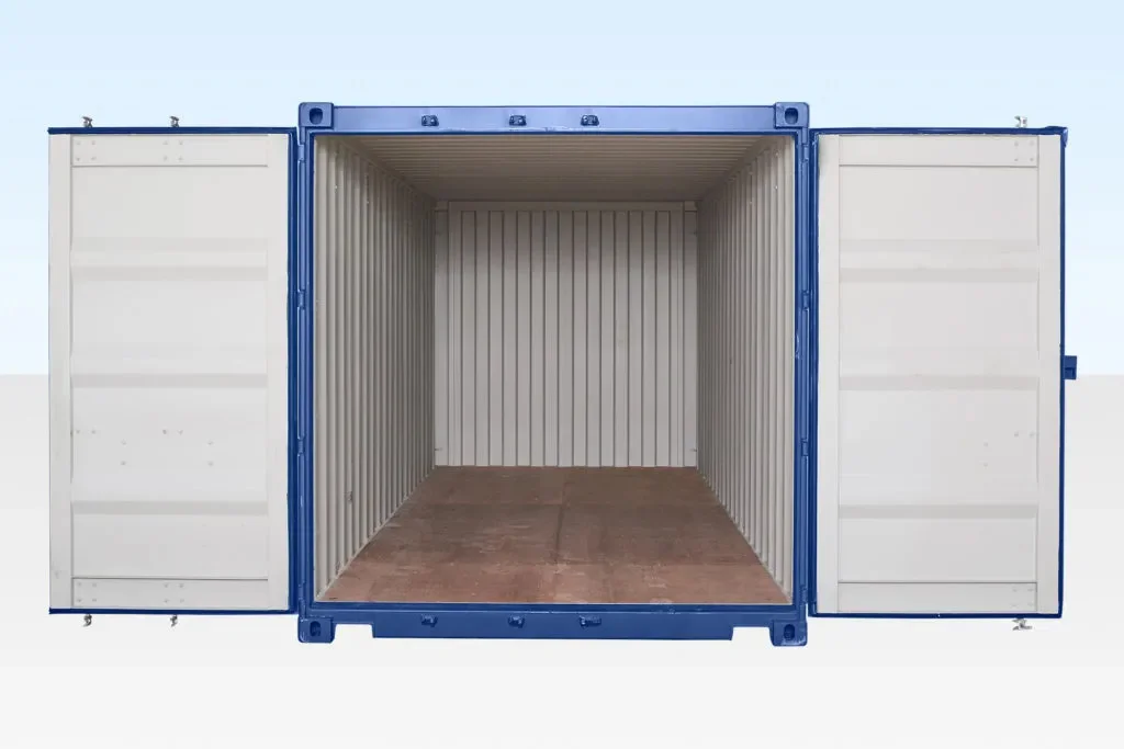 Contenedor de almacenamiento propio de 20 pies con suelo de bambú – Azul (RAL 5010) - Imagen 5