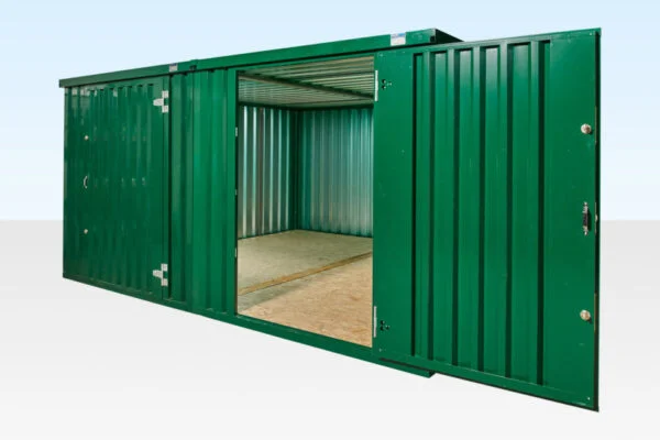 Paquete de contenedores desmontables conectados lateralmente de 3 m x 4,2 m (con recubrimiento en polvo)
