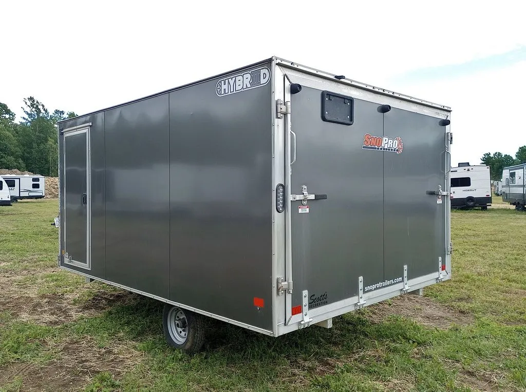 Remolque híbrido Sno Pro 2022 de aluminio de 10 × 12 pies, Hybrid 2.0, con rampa, alfombrillas y guías - Imagen 16