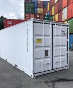 Contenedor marítimo de 20 pies (un solo viaje), blanco (RAL 9003)