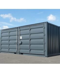Contenedor de almacenamiento de 20 pies con lateral abierto – Negro